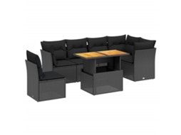 Garden Sofa Set, Garden Sofa Sets Vidaxl Preto Rattan / Vime (n/a)
