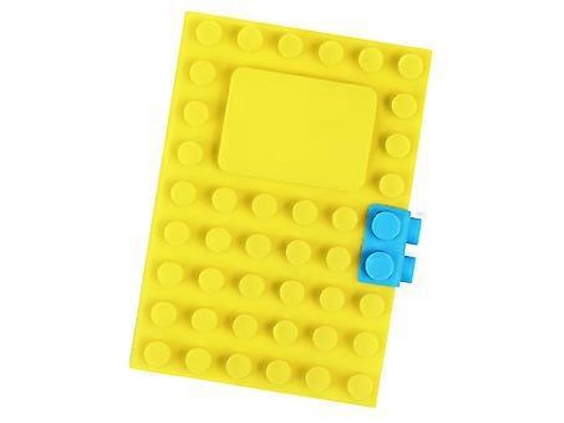 Caderno de anotações criativo A6 com design de blocos de construção, prático, diário de escrita recarregável de 100 páginas, Slowmoose Office (amarelo)