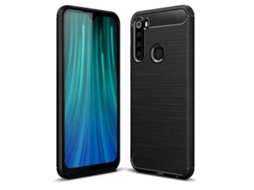 Capa Xiaomi Redmi Note 8 (4g) Preta De Fibra De Carbono E Silicone Cbn Protetor De Tela Para Celularvayotoy