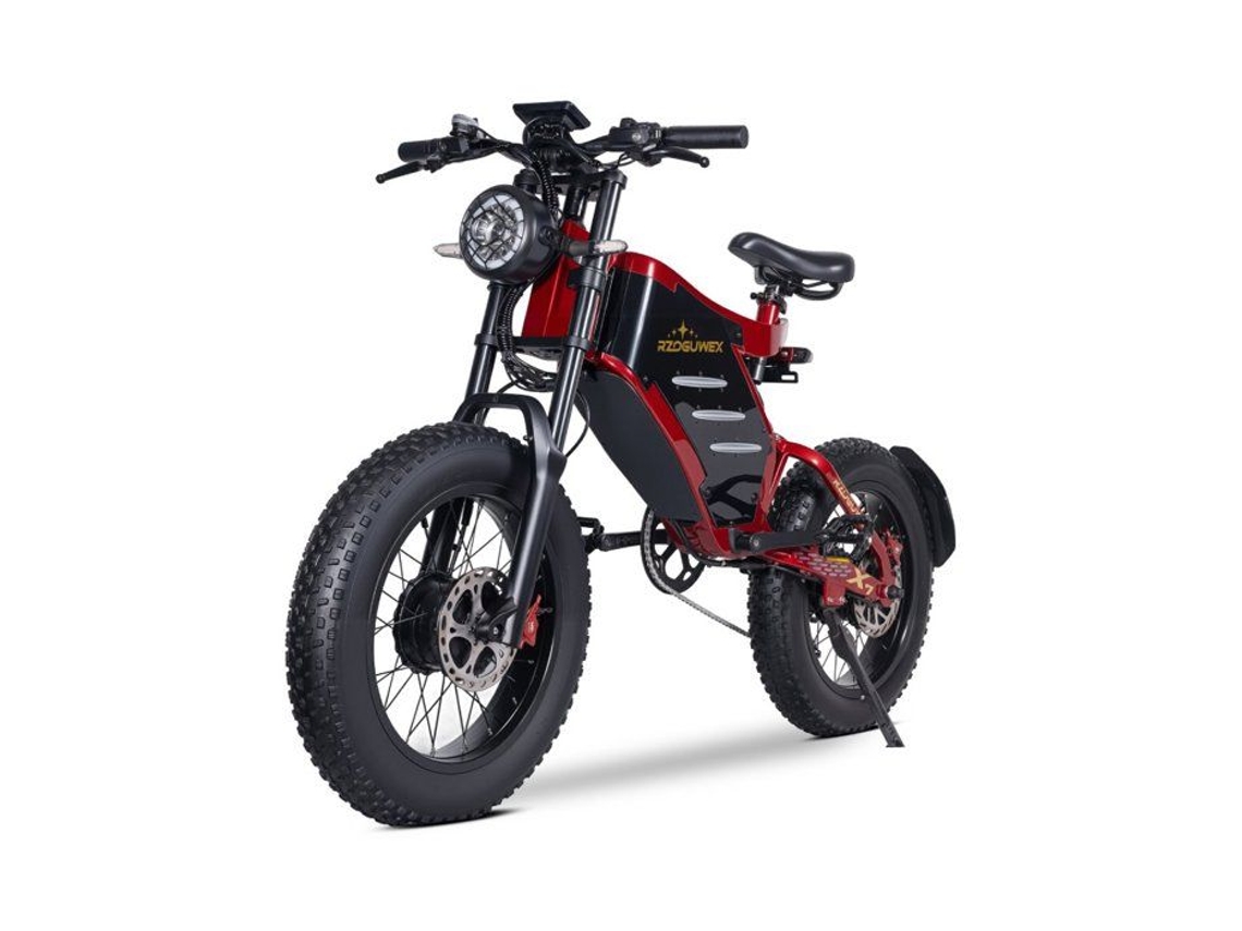 Bicicleta Elétrica Dupla Tração RZOGUWEX X7 2 Motores 1000 W Bateria 48 V 30 Ah Vermelho 20 4,0 Pol