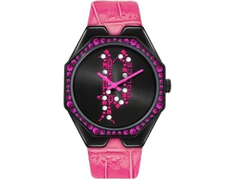 Relógio feminino rosa couro real Moana Pewla2008202 POLICE
