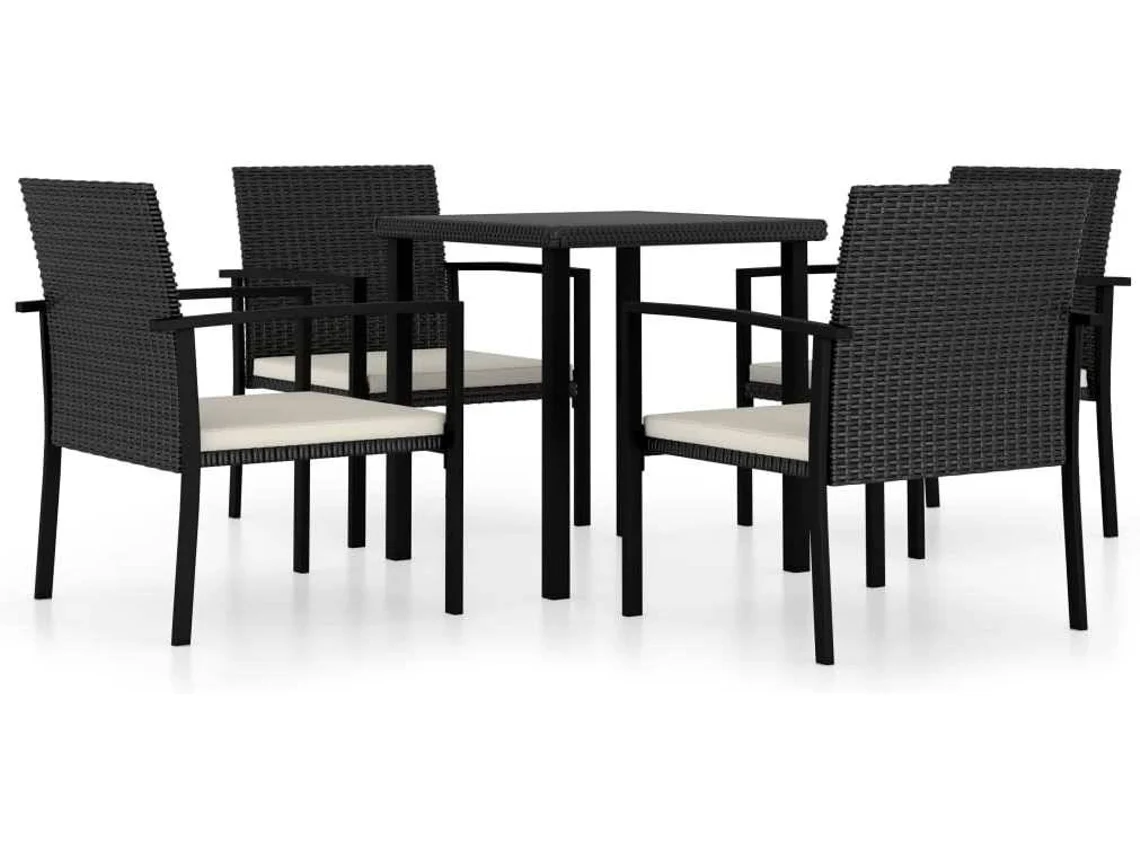 Dining Set, Dining Sets Vidaxl Preto Rattan / Vime (n/a)
