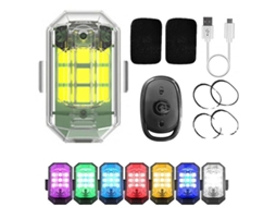 Luz De Estrobo Led Sem Fio Para Moto Com Controle Remoto 2.4g, 7 Cores Recarregável, Sinal Anti-colisão Noturna 1 Luz