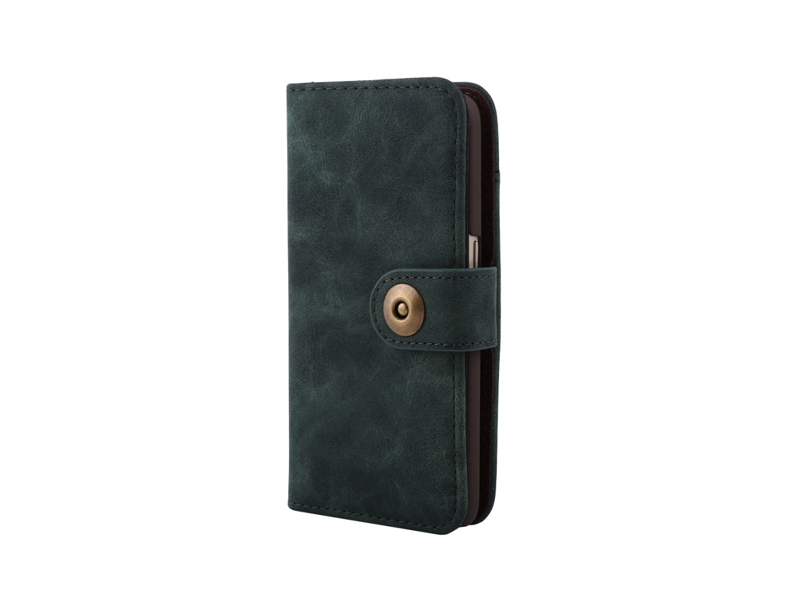 Capa de couro retrô para Samsung S7, carteira de cartões magnética separada EOOCOO