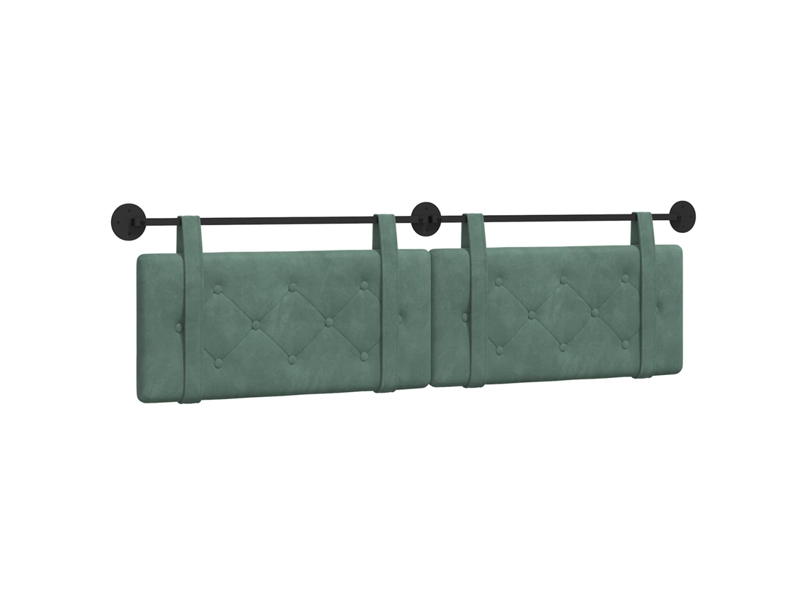 Conjunto 1 Cabeceira Suspensa Vidaxl Verde Veludo (190 X 55 X 5 Cm)