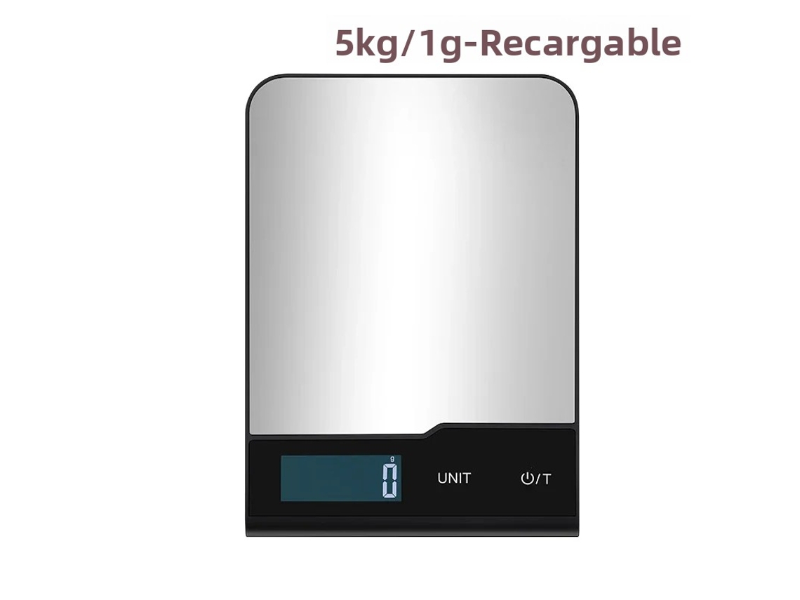 Balança de Cozinha Eletrônica Recarregável para Uso Doméstico , Aço Inoxidável MDUG (5 Kg/1 G)