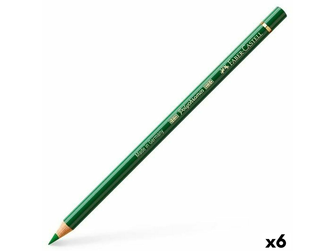 Lápis de Cores FABER-CASTELL Polychromos Verde 6 Unidades