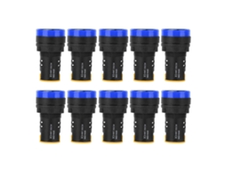 Luz Indicadora Led Berm 10pcs Φ22mm 24v Ad16-22d S Azul Lâmpada Econômica