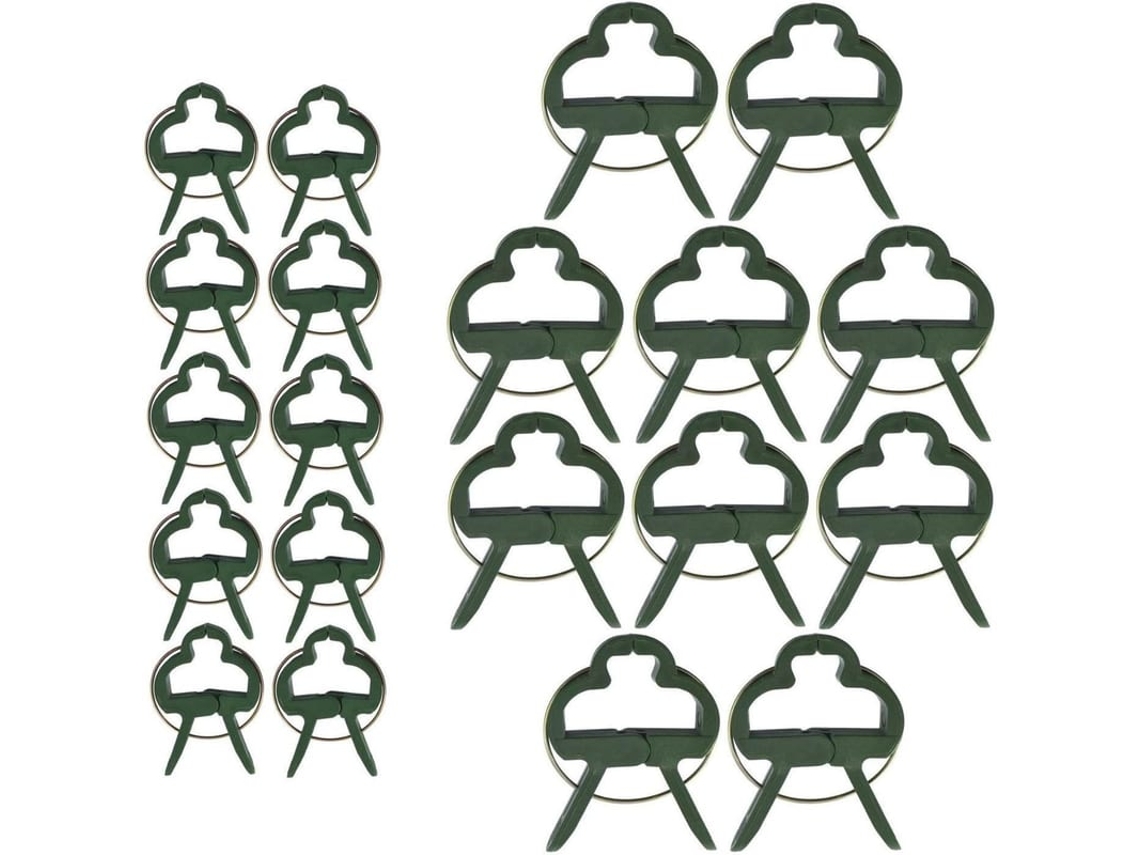 20pcs Clips De Plantas Jardim (2 Tamanhos) Ajustáveis Para Apoio A Tomates, Legumes E Plantas Trepadeiras