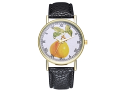 Reloj De Cuarzo Unisex Con Correa De Cuero Pu Casual Zhoulianfa Negro