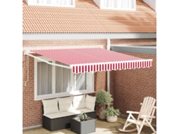 Vidaxl Toldo Retrátil Vermelho 300 X 250 Cm Poliéster E Metal