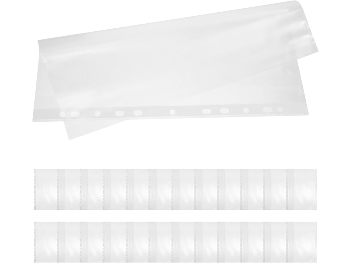 Pacote Com 100 Unidades De Capas Protetoras Documentos A4, Em Plástico Transparente, Resistentes E Duráveis, Ideais