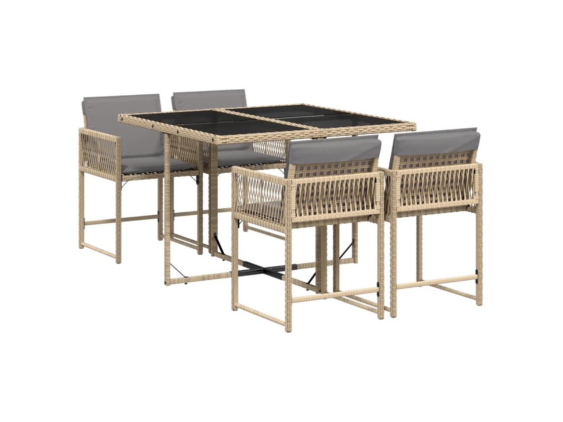 Garden Dining Set, Garden Dining Sets Vidaxl Bege Rattan / Vime (n/a)