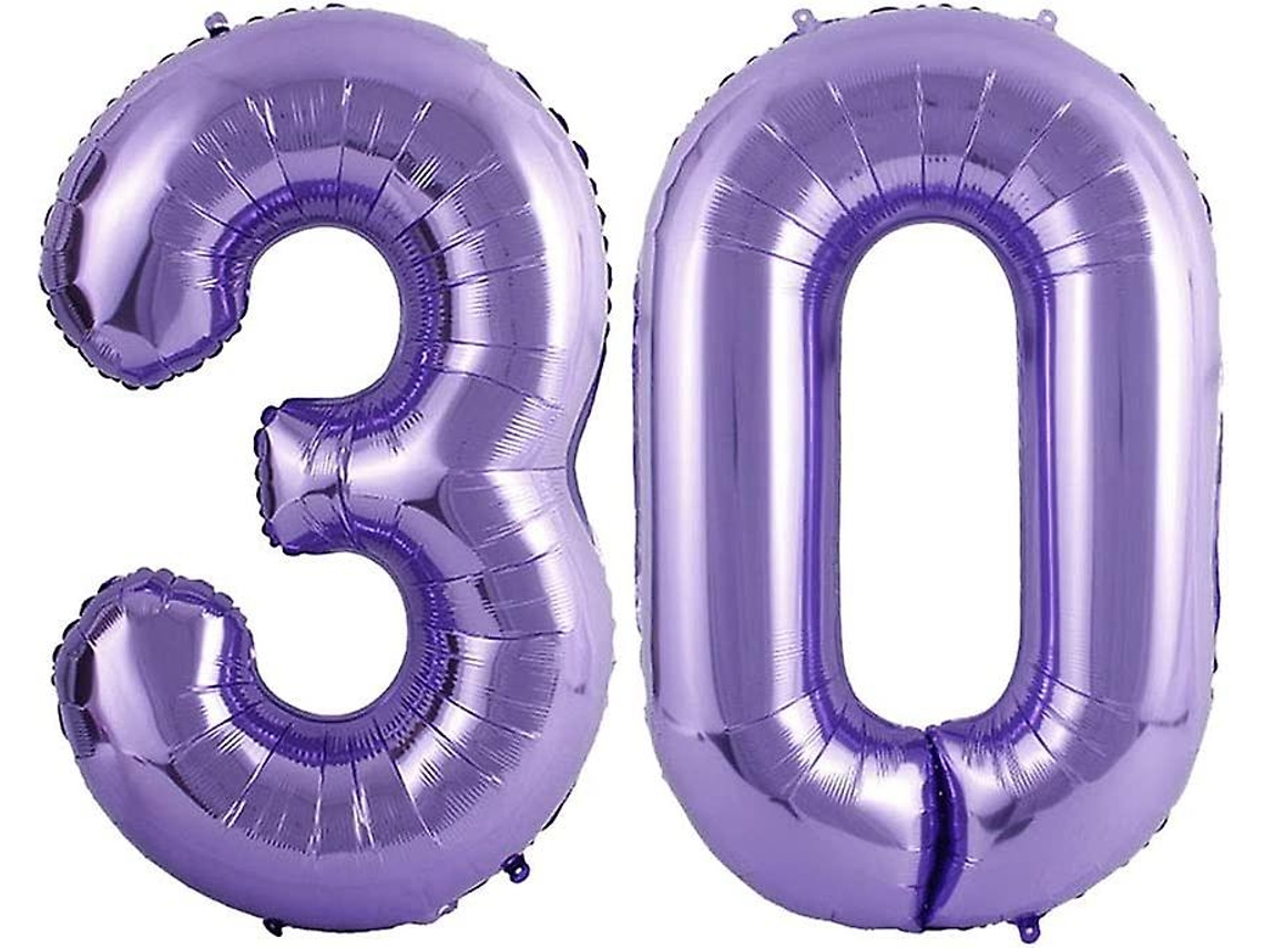 Balões Digitais Jumbo De Mylar, Tamanho 30, Roxo, Folha Metálica, 40 Polegadas, Decoração Para Festa De 30 Anos, Suprimentos Para Balões De Festa Com
