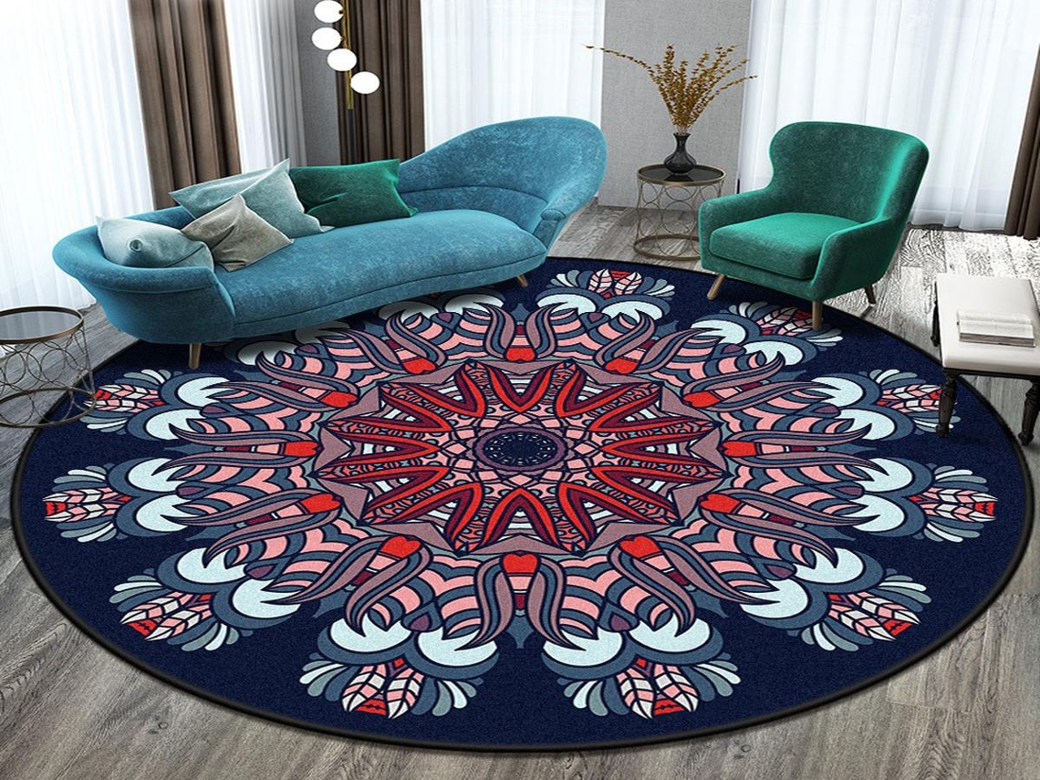 Lurelia Tapete Redondo Floral 60 Cm Sala Quarto
