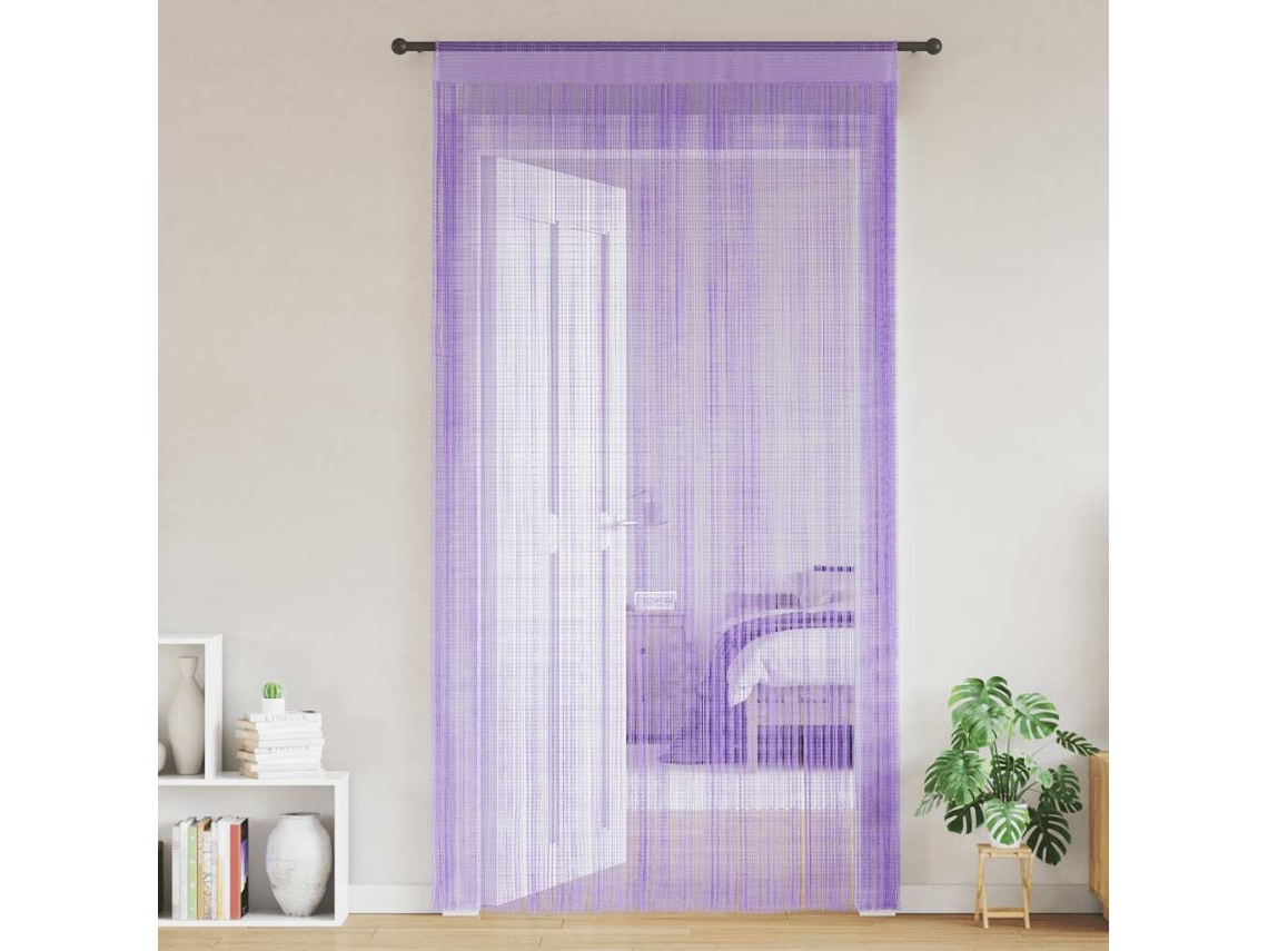 Vidaxl Cortinas De Fios 2 Pcs 140x250 Cm Roxo