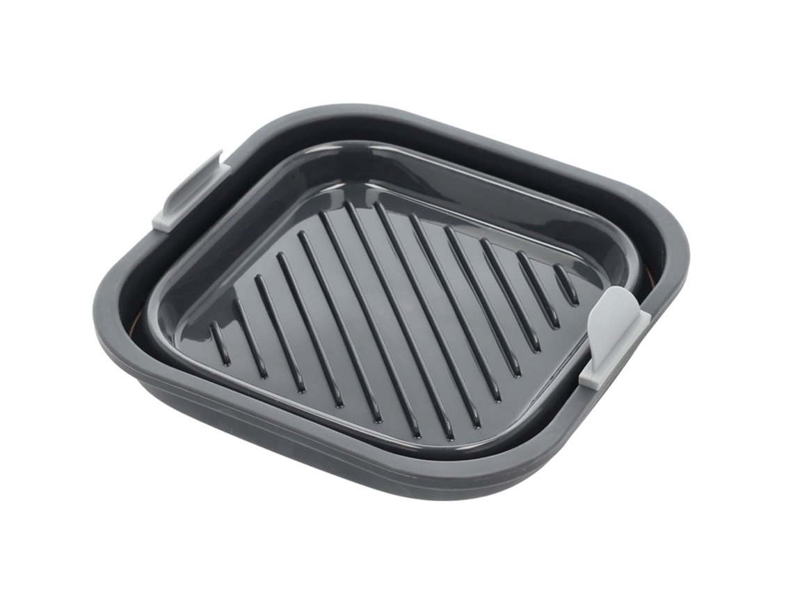 Forma De Silicone Quadrada Para Fritadeira A Ar, Cinza