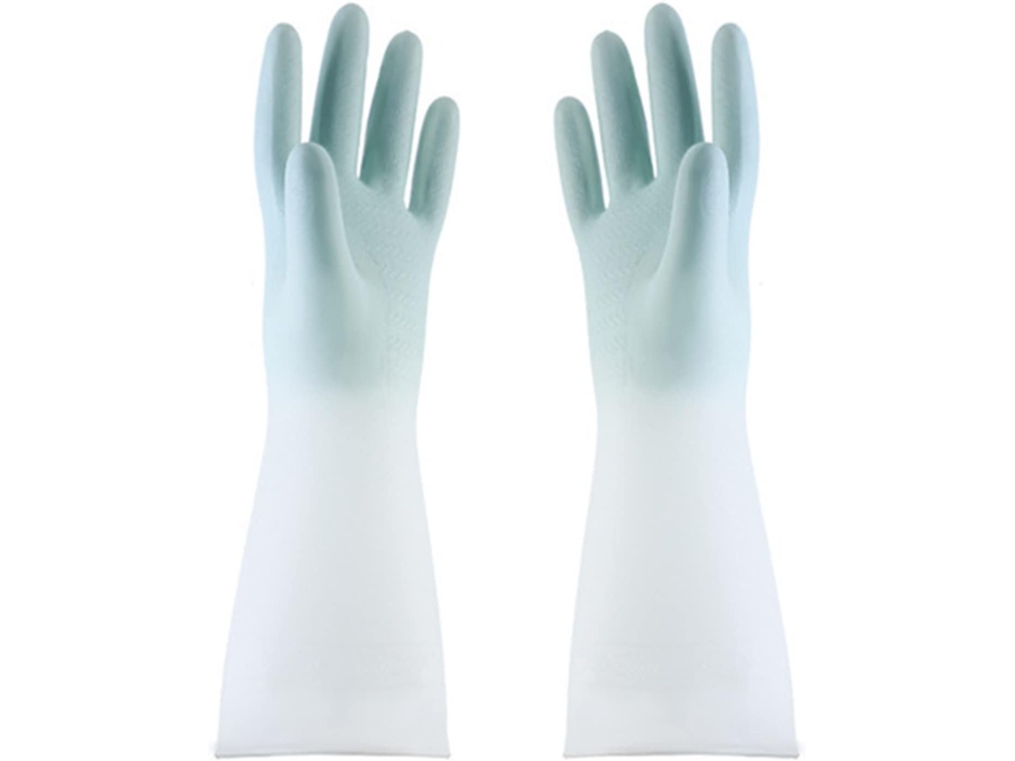 (azul, M) Luvas De Limpeza Luvas Silicone