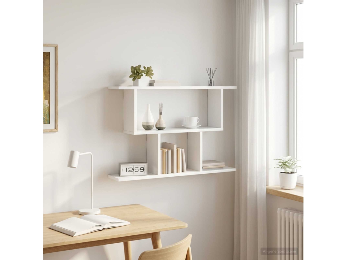 Vidaxl Prateleira De Parede Branco 80 X 15 X 50,5 Cm