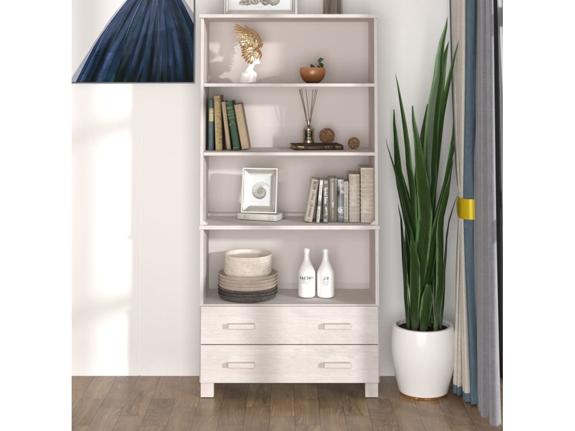Vidaxl Aparador Alto Hamar Pinho Maciço Branco