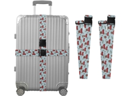 Conjunto De 2 Cintas Bagagem Com Estampa Folhas Vermelhas, Ideais Para Malas De Viagem, Acessórios Para Bagagem