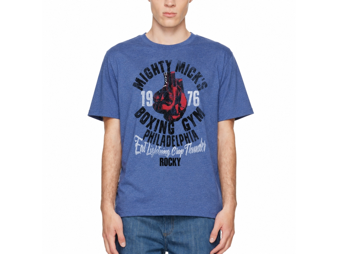 Rockinstone Rocky Movie Mick's Gym Heather Royal Adult T-shirt Size:s