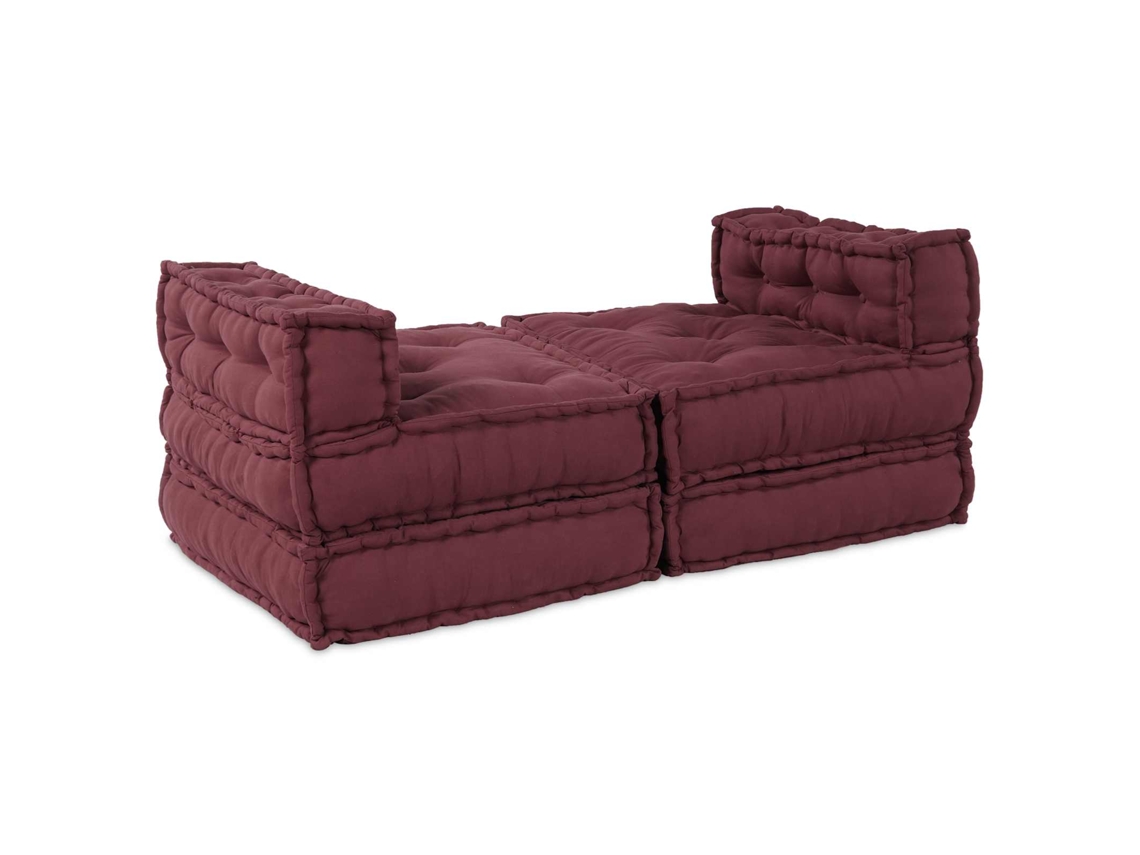 Vidaxl Unidade De Sofá Modular 4 Pcs Maroons Tecido