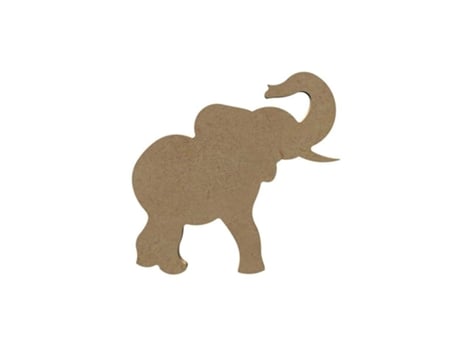 Elefante em madeira MDF para decorar - 14 x 13 cm Gomille