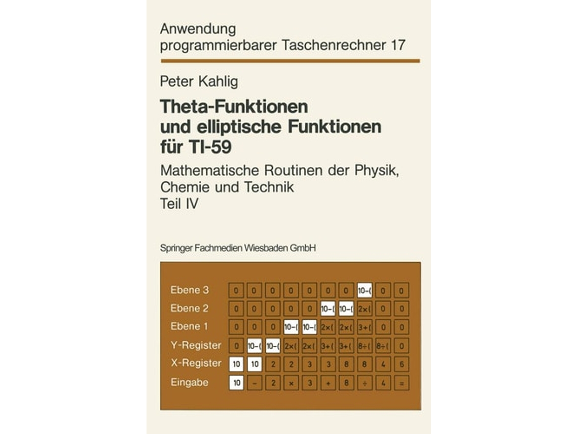 Livro Theta-funktionen Und Elliptische Funktionen Fur Ti-59 De Peter Kahlig (alemão)