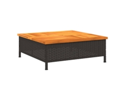 Base Cobertura Protetor Solar 70x70x25 cm Vime Pe e Acácia Preto MAISON EXCLUSIVE