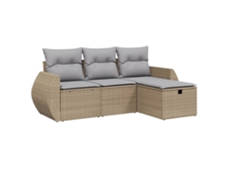 Garden Sofa Set, Garden Sofa Sets Vidaxl Bege Rattan / Vime (n/a)