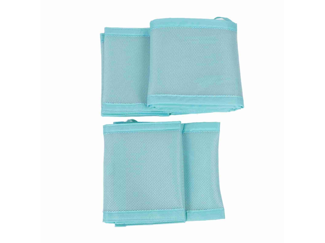 Protetor De Berço Mesh Respirável Ajustável Para Berço De Tamanho Completo Azul Céu