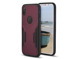 Capa de couro para iPhone X EOOCOO, anti impacto, roxa