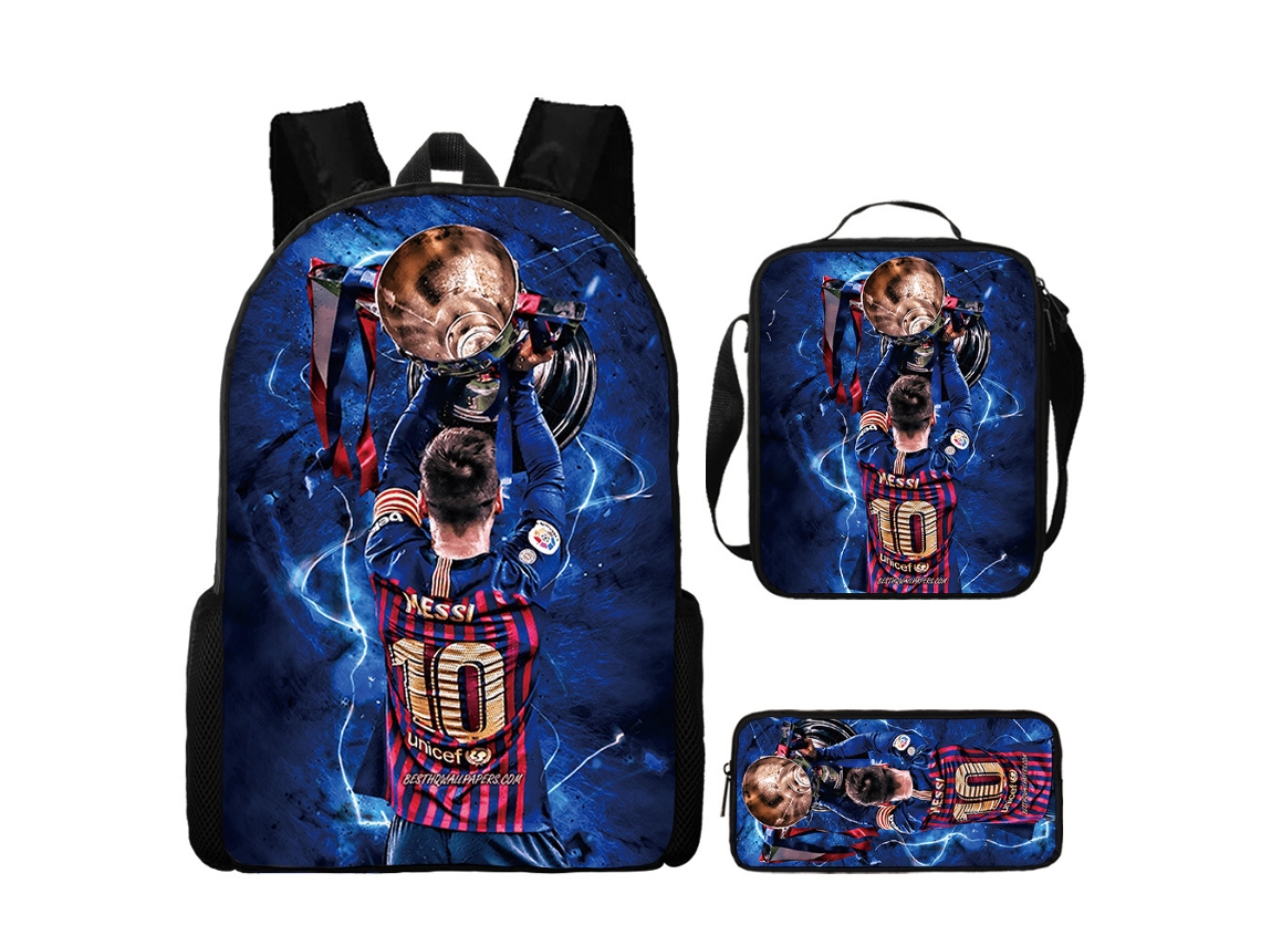Conjunto Com 3 Mochilas Lionel Messi, Pastas Escolares E Maletas Aquaforge