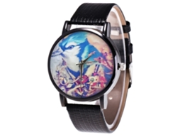 Relógio de pulso Zhoulianfa Fashion Quartz para casais com pulseira de couro PU e mostrador redondo (preto)
