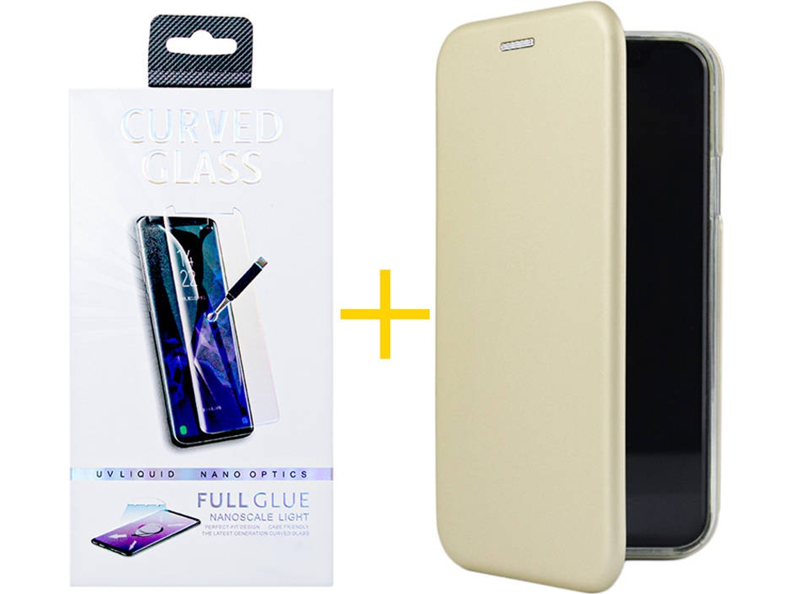 Capa e Película Samsung  S21 Ultra SKYHE Flip Cover 1675 Dourado