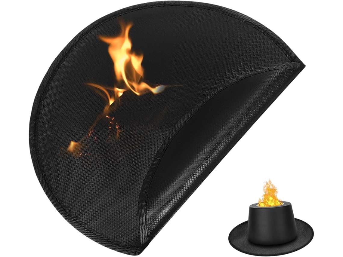 Tapete Redondo Antiderrapante Para Grelha, Capa Protetora Para Decks E Fogueiras, Feito Com Material Gokoco