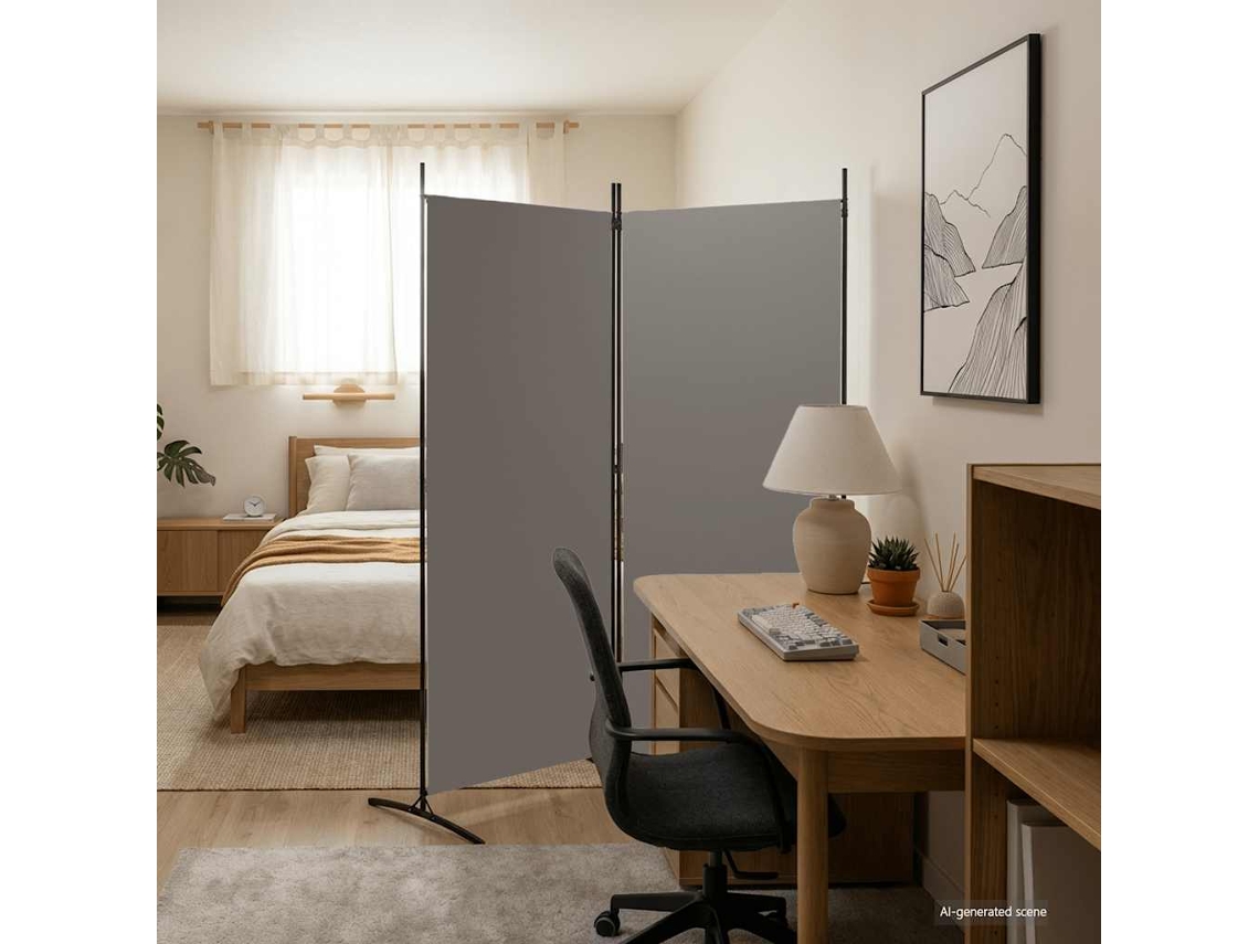 Vidaxl Divisória/biombo Com 2 Painéis 175x180 Cm Tecido Antracite