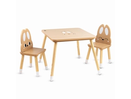 Uma Mesa De Arrumação Com 2 Cadeiras Cute Bunny Moni Toys