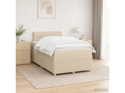 Vidaxl Cama Box Spring Com Colchão Creme 120 X 190 Cm Tecido
