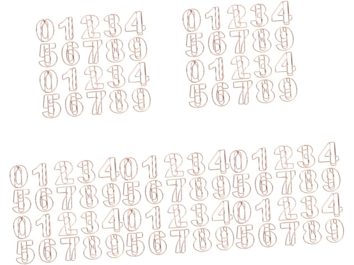 Conjunto de 5 pequenos clipes de mesa digitais, clipes de metal para papel, clipes pequenos para documentos.