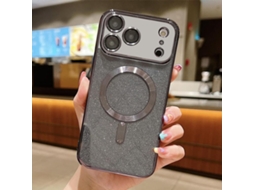 Capa De Tpu Para Iphone 17 Pro Max - Glitter - Acabamento Eletroplástico - Magsafe