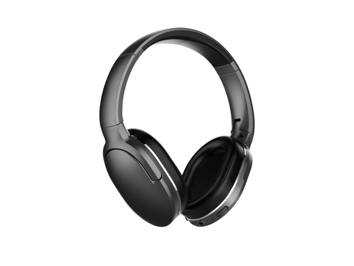 Auscultadores Bluetooth Original Baseus D02 V5.0 Dobrável 25 Horas de Reprodução de Música Sem Fio Preto