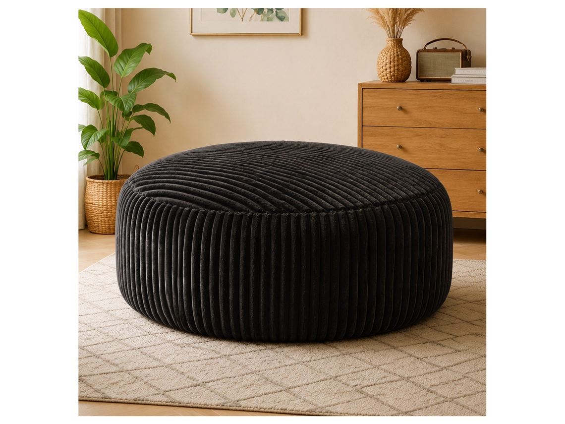 Poltrona Puff Extragrande, 143x143x55cm, De 1, 80 Com Enchimento Espuma Viscoelástica, Sofá Macio Capa Tecido Suave
