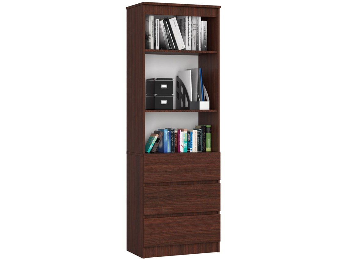 Estante De Armazenamento Venge R60 Com 3 Gavetas E 2 Portas - 60x180x35cm