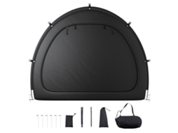 Barraca de Camping para Bicicletas, Impermeável em Formato Leque 1706x2133x2438mm com Janela Ventilada, Fibra Vidro Alta Resistência e Zíperes Duplos