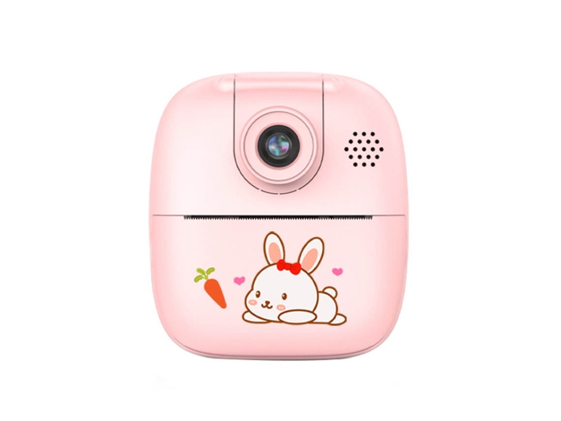 Halinuia Câmera Digital Infantil Impressão Hd Lente Giratória Estilo Cartoon (rosa)