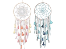 Cazador De Sonhos Feito À Mão Rosa E Verde, Tapete De Macramé Boêmio Para Parede, Mandala Lunar