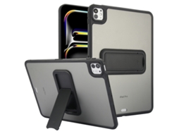 Capa Protetora Com Suporte Fosco 10,2 Mm, Transparente, À Prova De Quedas, Preta - Universal Para Ipad Air7/air6/air5/air4 10,9 Mm