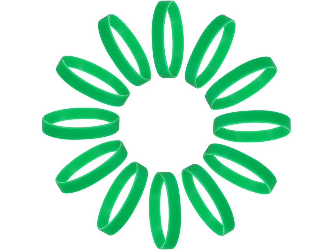 Uonlytech 100-pulseiras Elásticas De Silicone Verde Para Festa Do Dia São Patrício, Pulseiras Esportivas Para